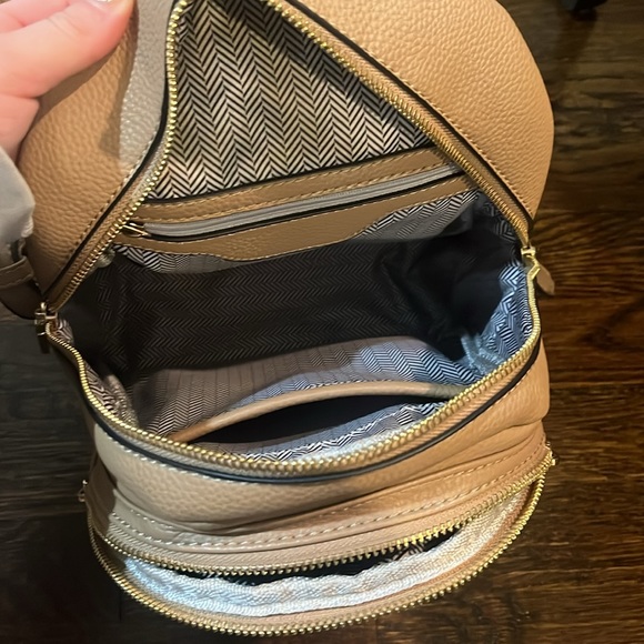 tan mini backpack - Picture 2 of 5